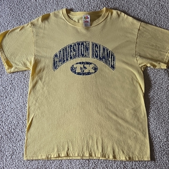 Fruit of the Loom Tops - VTG Galveston Island TX 100% Cotton Short Sleeve Souvenir T-shirt